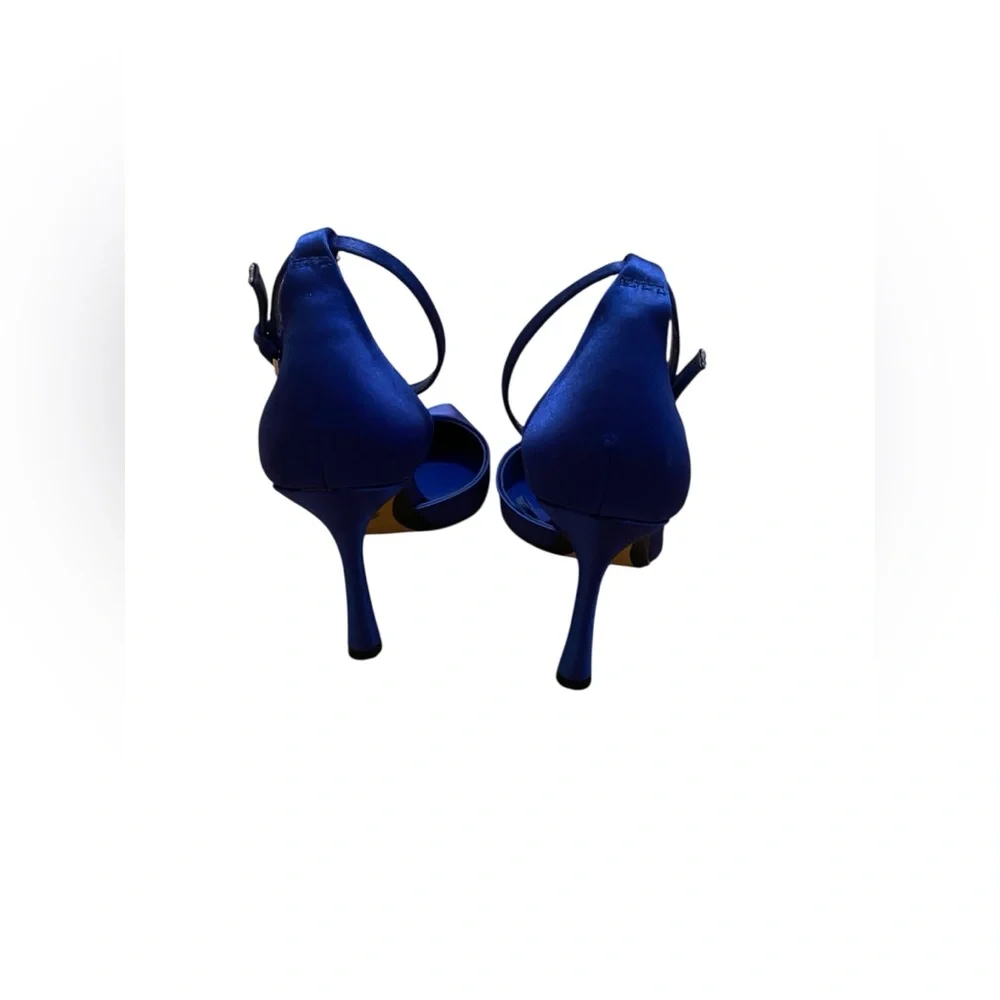 Zara blue satin heels
